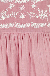 Product shot of the Secret Garden Cotton Blouse in colour Rose (Pink), detail