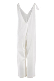 Product shot of the Summer Breeze Jumpsuit in colour White (White), from the back