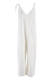 Product shot of the Summer Breeze Jumpsuit in colour White (White), from the front