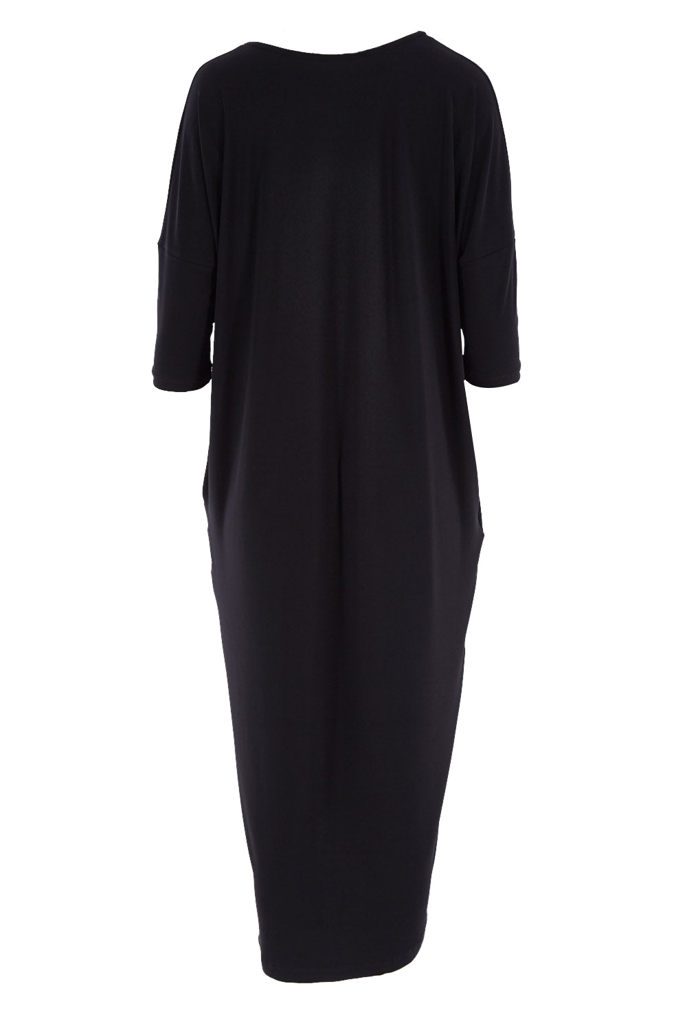 Product shot of The Wanderer In Me Travel Dress in colour Black (Black), from the back