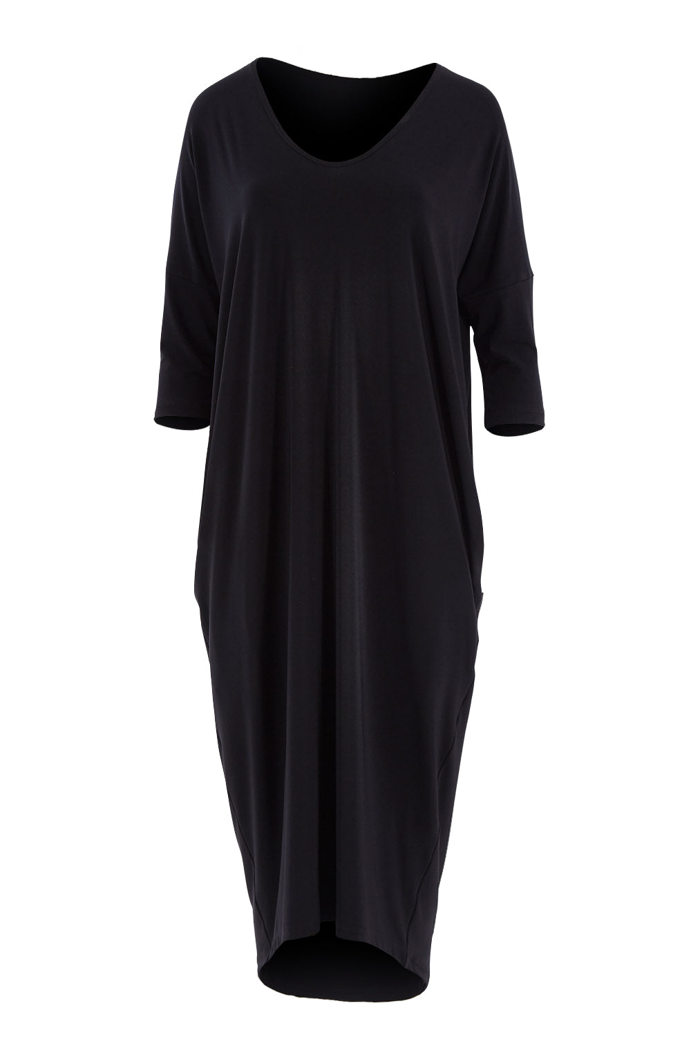 Product shot of The Wanderer In Me Travel Dress in colour Black (Black), from the front