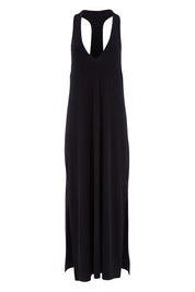 Product shot of The Wanderer In Me T Back Maxi in colour Black (Black), from the front