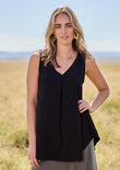 The Wanderer In Me V Neck Travel Singlet - Black