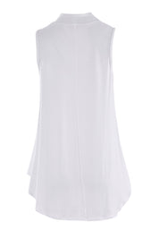 Product shot of the Softly Swinging Bamboo Singlet in colour White (White), from the back