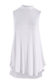 Product shot of the Softly Swinging Bamboo Singlet in colour White (White), from the front
