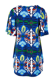 Product shot of the Free Falling Top in colour Royal (Blue), from the back
