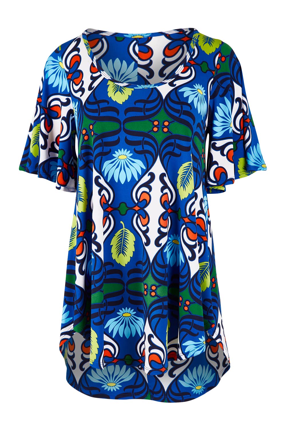 Product shot of the Free Falling Top in colour Royal (Blue), from the front
