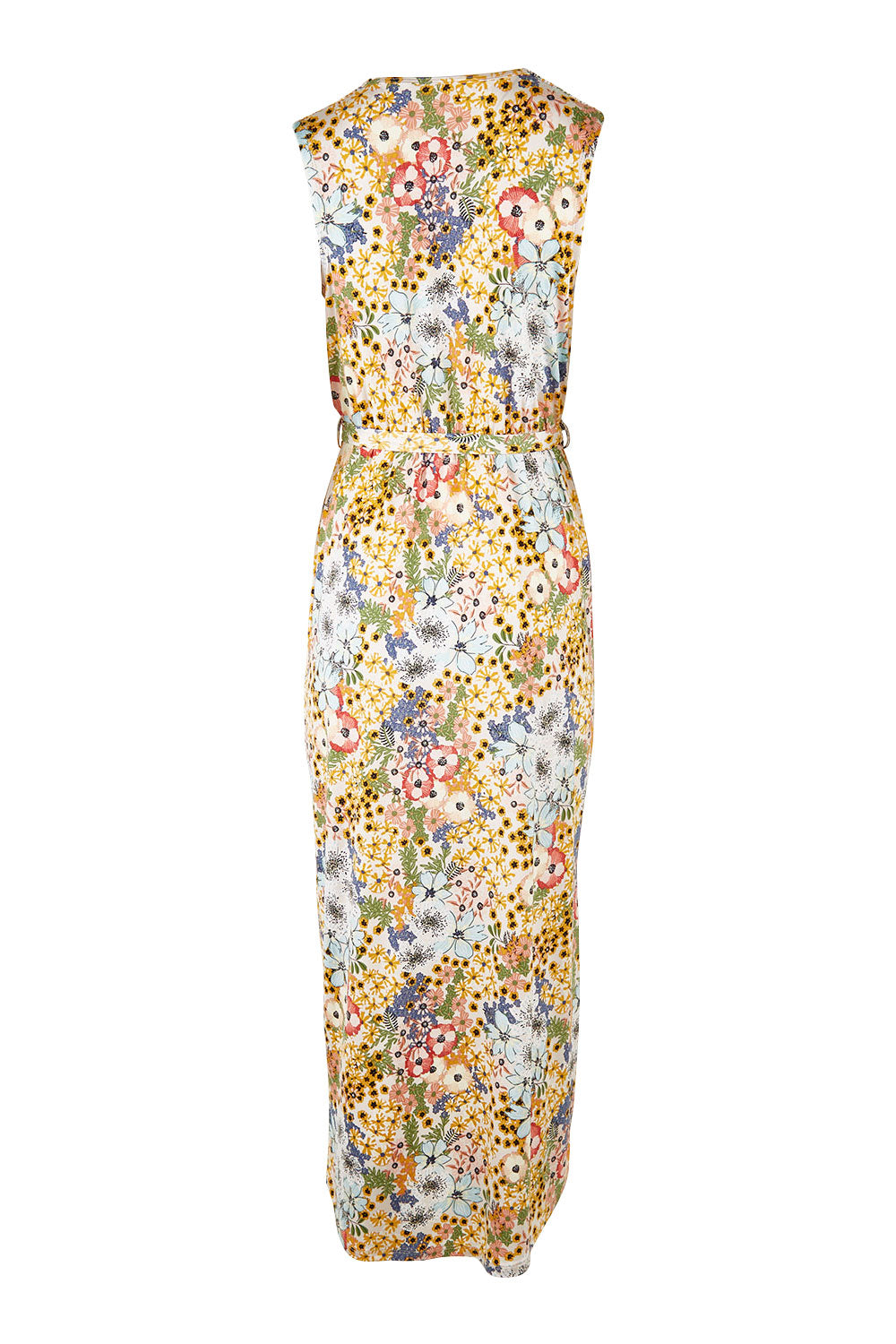 Product shot of the Freedom Faux Wrap Dress in colour Fleur, from the back