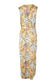 Product shot of the Freedom Faux Wrap Dress in colour Fleur, from the back