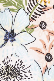 Product shot of the Freedom Faux Wrap Dress in colour Fleur, detail