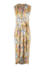 Product shot of the Freedom Faux Wrap Dress in colour Fleur, from the front