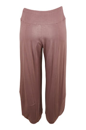 Product shot of the Good Vibes Balloon Hem Pants in colour Tobacco, from the back