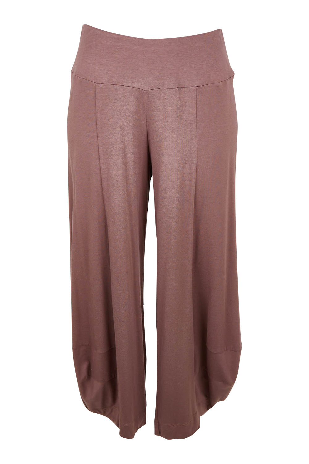 Product shot of the Good Vibes Balloon Hem Pants in colour Tobacco, from the front