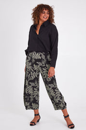 Preloved Good Vibes Balloon Hem Pants - Blkfleur