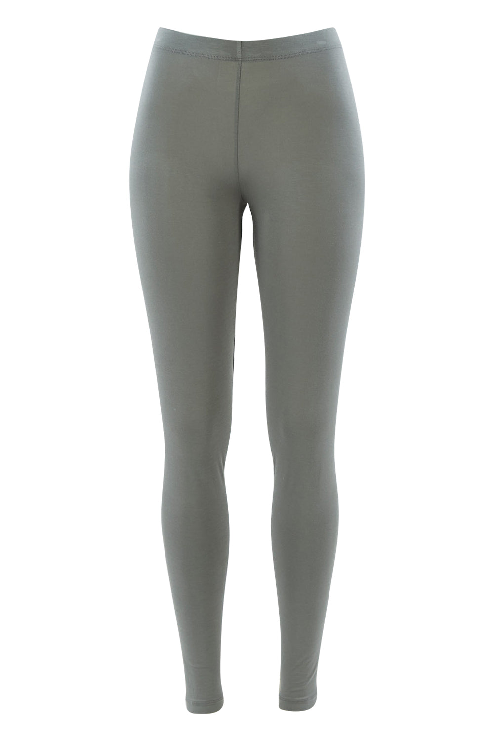 Product shot of the Softly Swinging Bamboo Leggings in colour Fern (Green), from the front