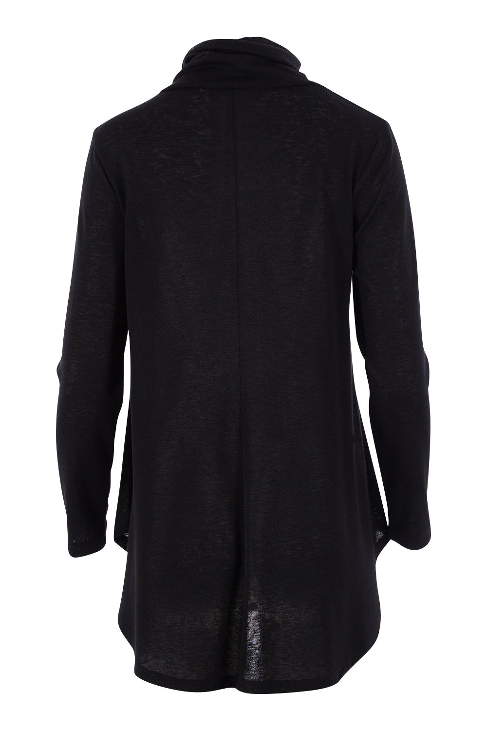 Product shot of the Falling For You Skivvy Tunic in colour Black (Black), from the back