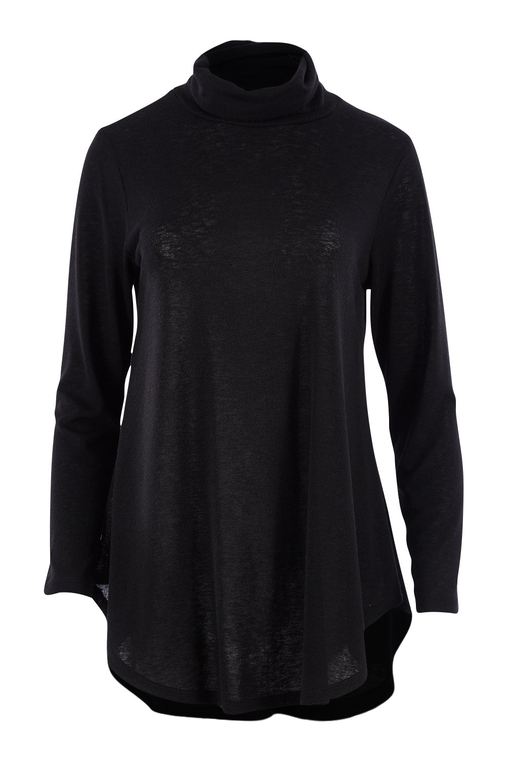 Product shot of the Falling For You Skivvy Tunic in colour Black (Black), from the front