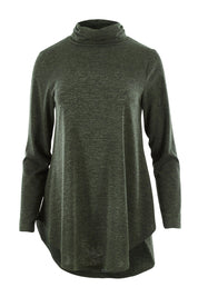 Product shot of the Falling For You Skivvy Tunic in colour Khaki (Green), from the front