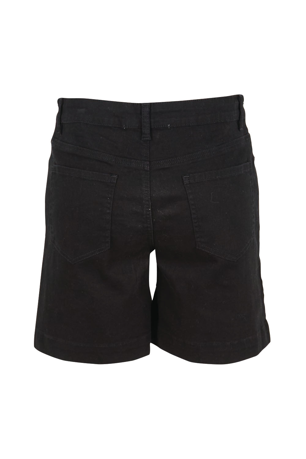Product shot of the Youre Always There For Me Plain Boyfriend Shorts – Black in colour Black, from the back