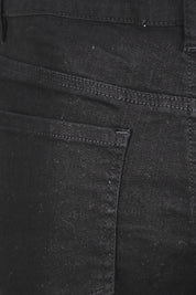 Product shot of the Youre Always There For Me Plain Boyfriend Shorts – Black in colour Black, showing detail