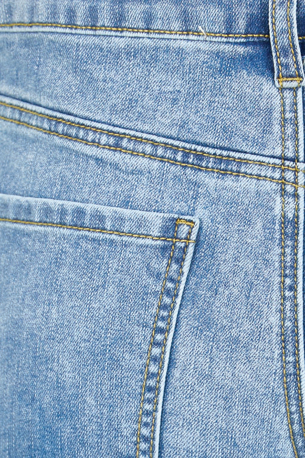 Product shot of the Youre Always There For Me Plain Boyfriend Shorts – Denim in colour Denim, showing detail