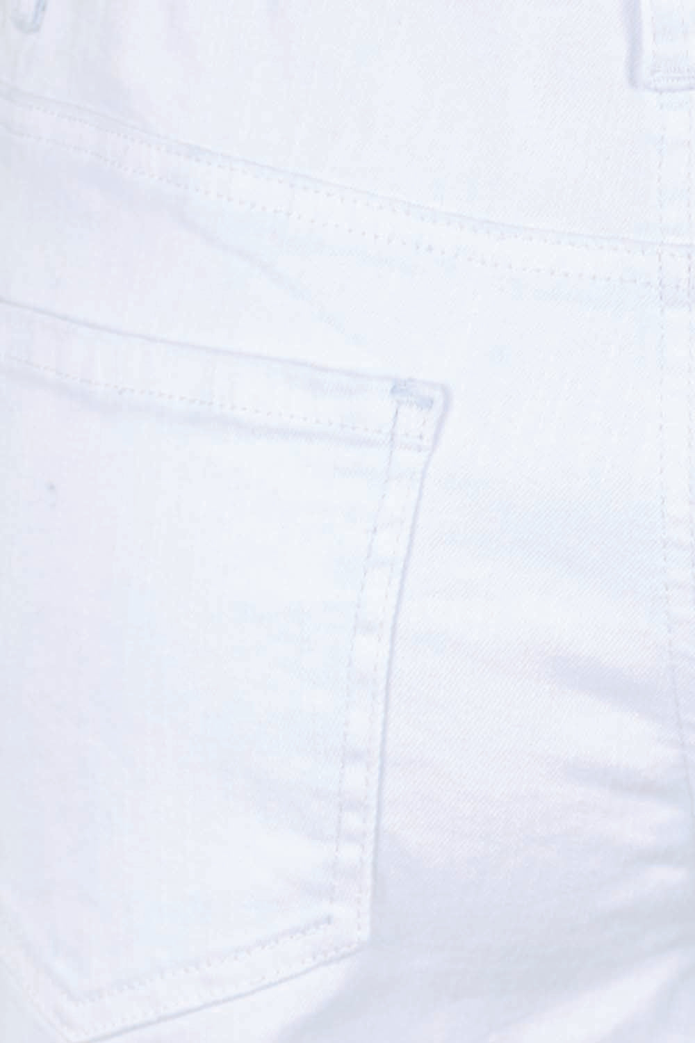 Product shot of the Youre Always There For Me Plain Boyfriend Shorts – White in colour White, showing detail