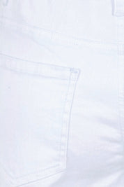 Product shot of the Youre Always There For Me Plain Boyfriend Shorts – White in colour White, showing detail