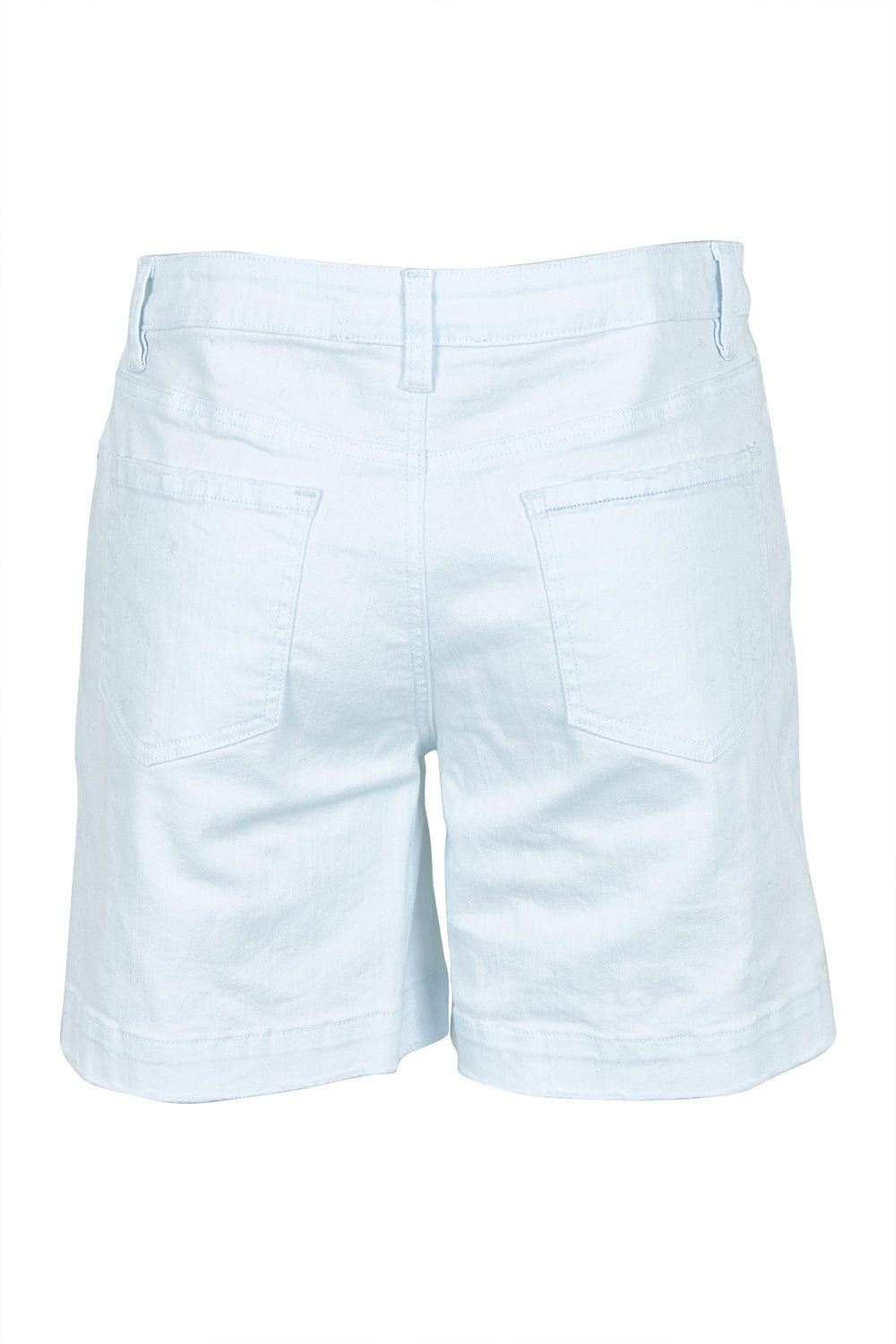 Product shot of the Youre Always There For Me Boyfriend Shorts in colour White (White), from the back