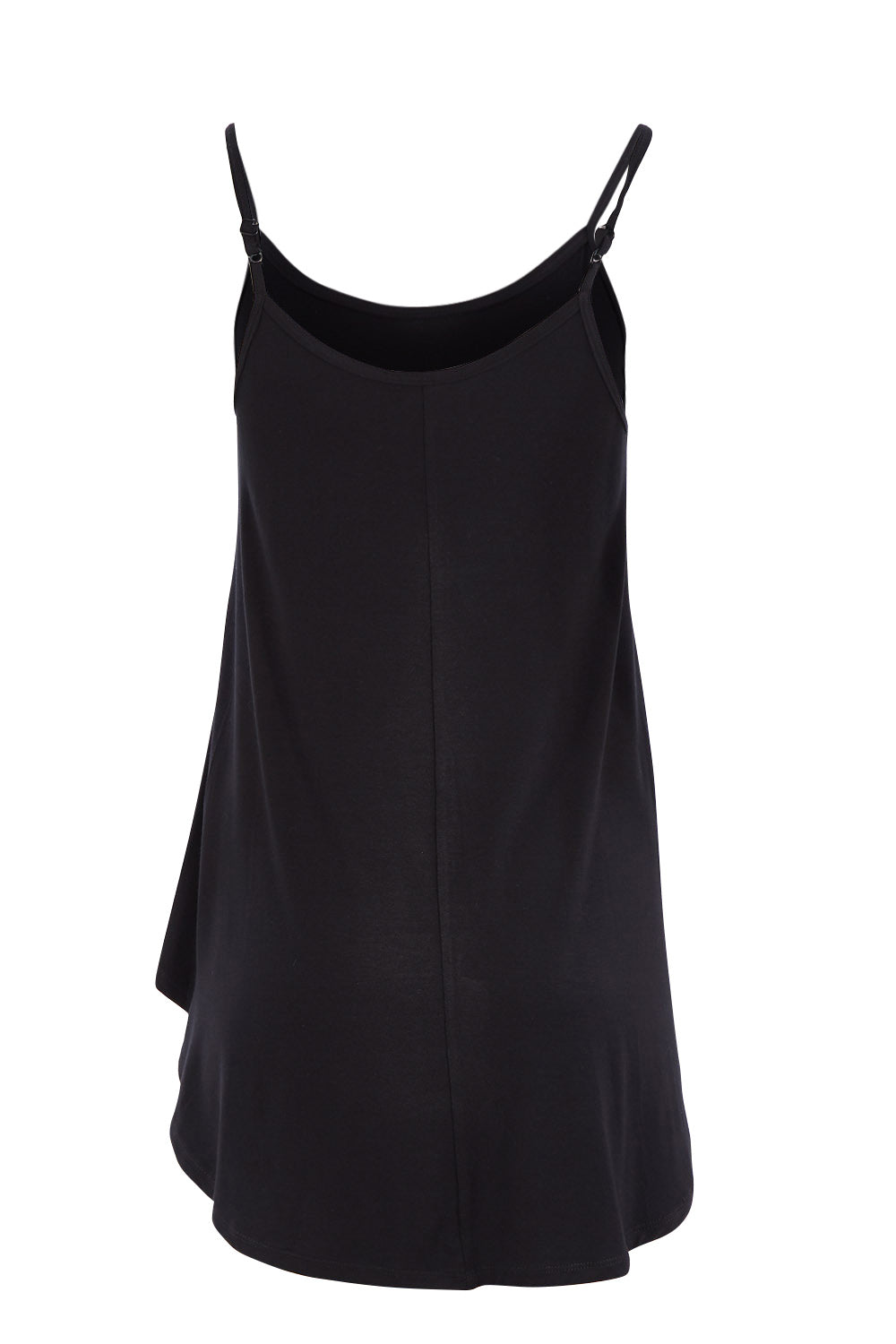 Product shot of the Softly Swinging Bamboo Scoop Singlet in colour Black (Black), from the back