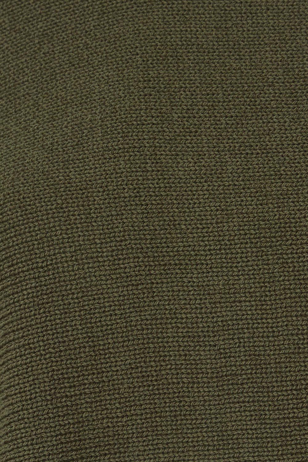 Product shot of the Knit Pick Throw Sweater in colour Khaki (Green), detail