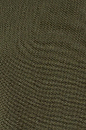 Product shot of the Knit Pick Throw Sweater in colour Khaki (Green), detail