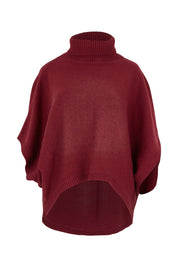 Product shot of the Knit Pick Throw Sweater in colour Wine (Purple), from the front