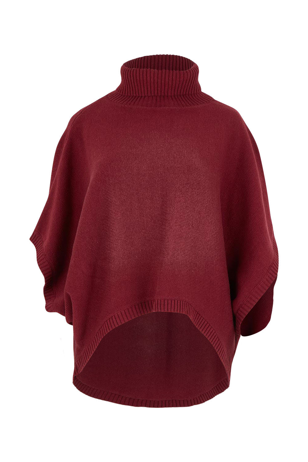 Product shot of the Knit Pick Throw Sweater in colour Wine (Purple), from the front