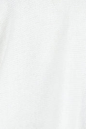 Product shot of the Knit Pick Throw V Neck Sweater in colour Milk (White), detail