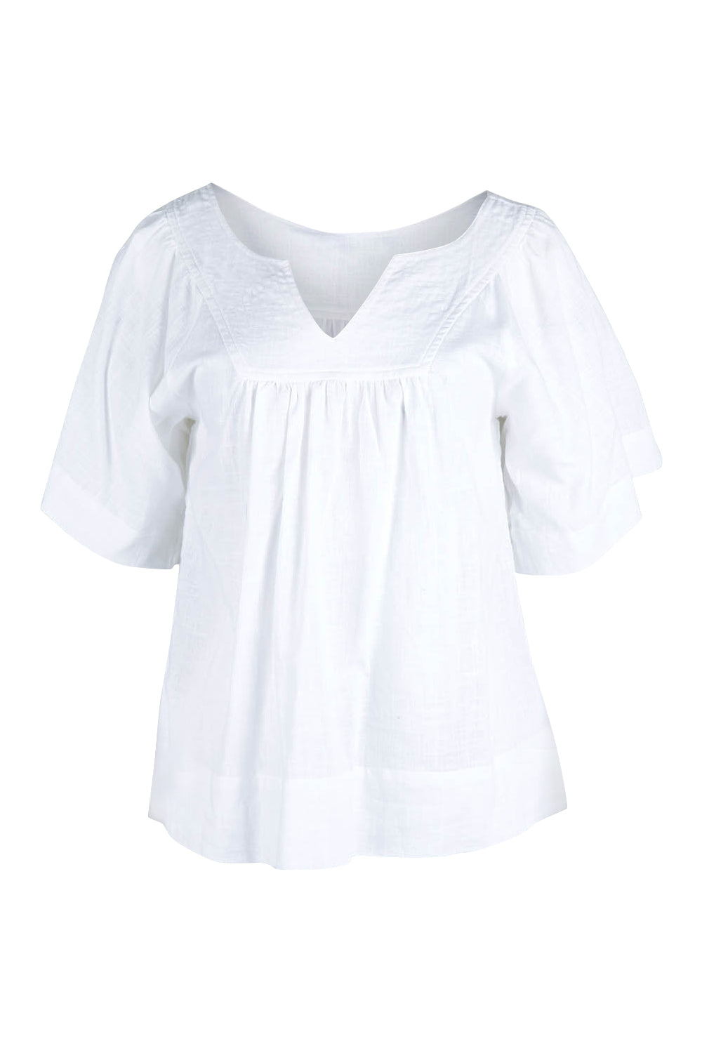 Product shot of the Freya Top in colour White (White), from the front