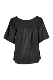 Product shot of the Freya Top in colour Black (Black), from the back