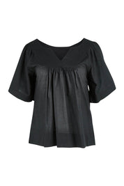 Product shot of the Freya Top in colour Black (Black), from the front