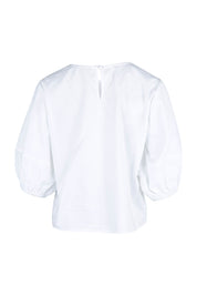 Product shot of the Ava Top in colour White (White), from the back