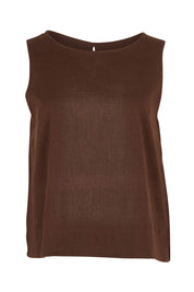 Product shot of the Hara Cotton Top in colour Coffee, from the front
