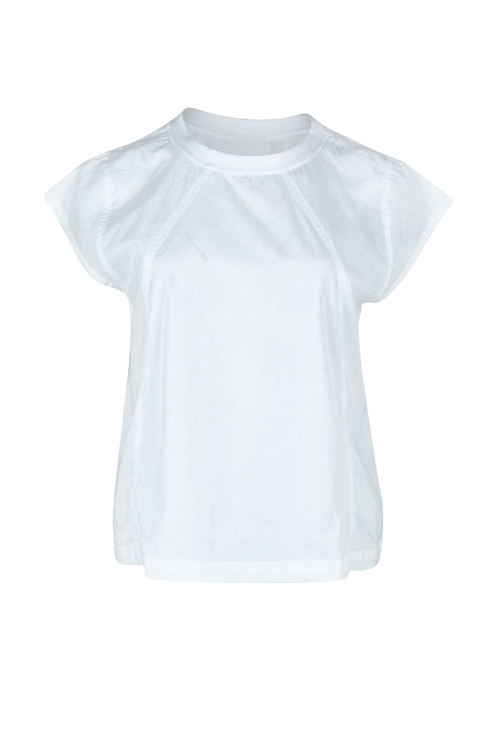 Product shot of the Leaf Cotton Top in colour White (White), from the front
