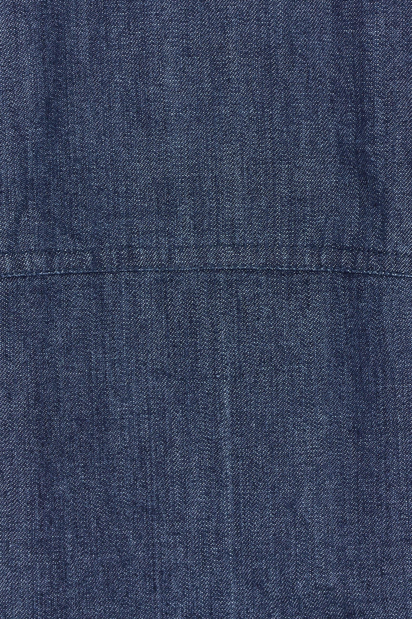 Product shot of the Guru Denim Top in colour Darkdenim (Blue), detail