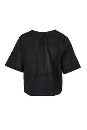 Product shot of the Guru Cotton Top in colour Black (Black), from the back