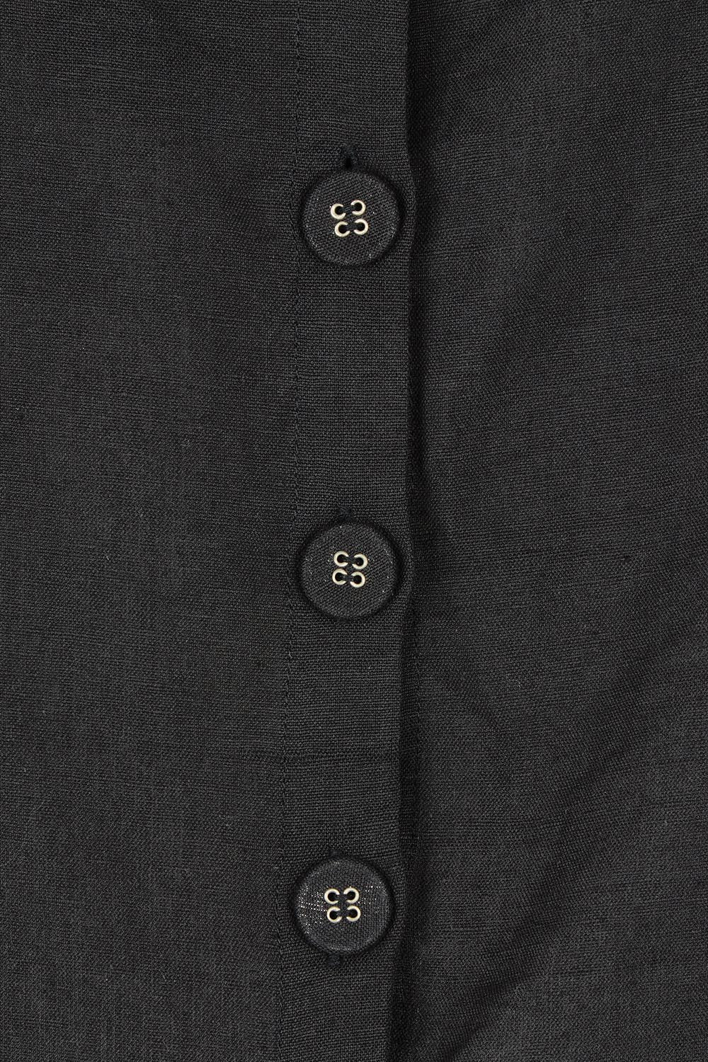 Product shot of the Rose Linen Top in colour Black (Black), detail