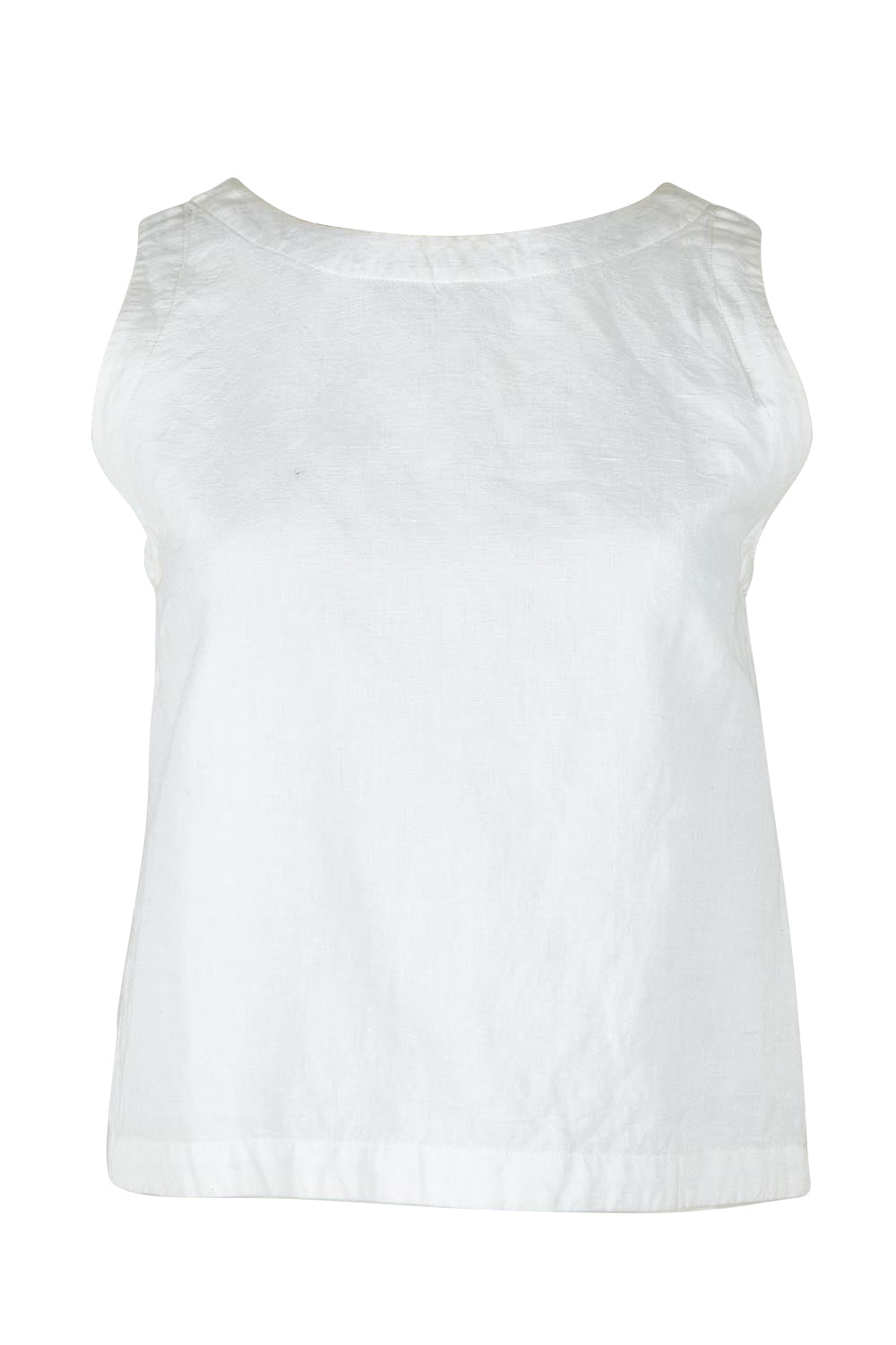 Product shot of the Rose Linen Top in colour White (White), from the front