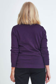 Lora Cotton Cardigan - Aubergine