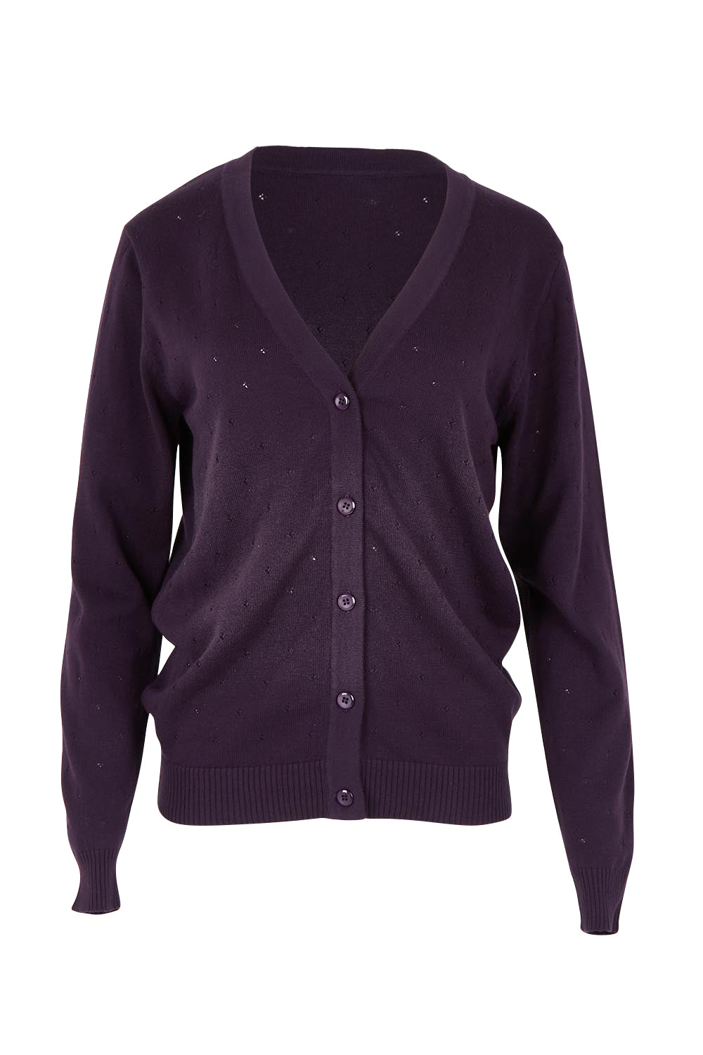 Lora Cotton Cardigan - Aubergine