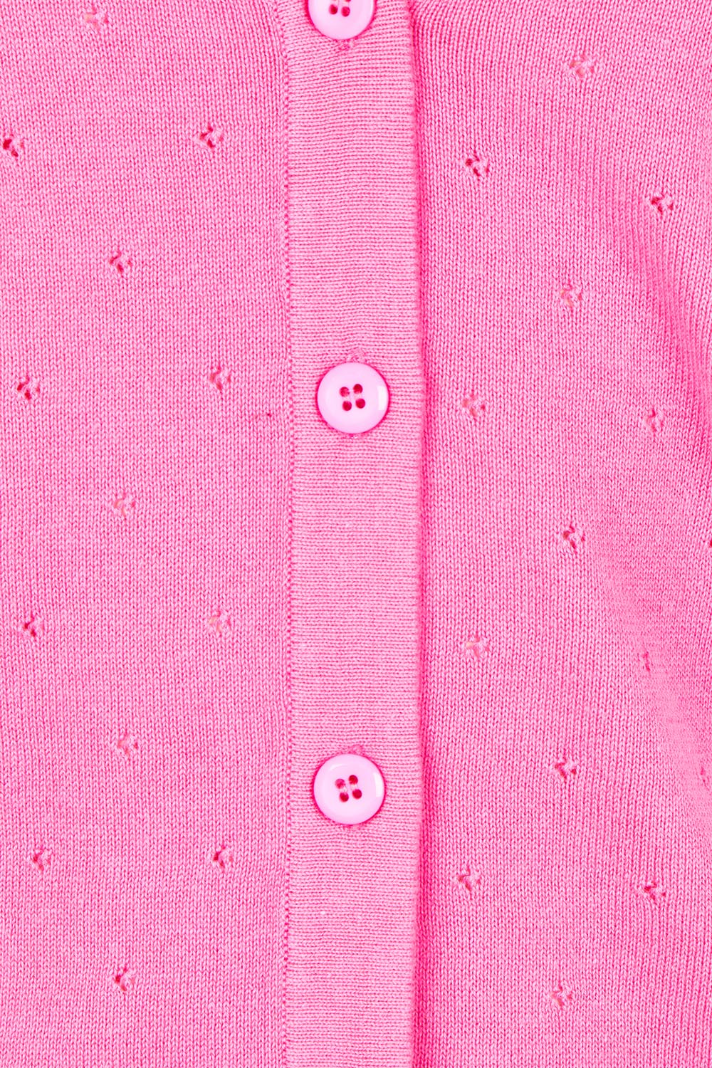 Lora Cotton Cardigan - Deeppink