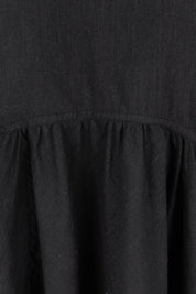 Product shot of the Guru Cotton Dress in colour Black (Black), detail