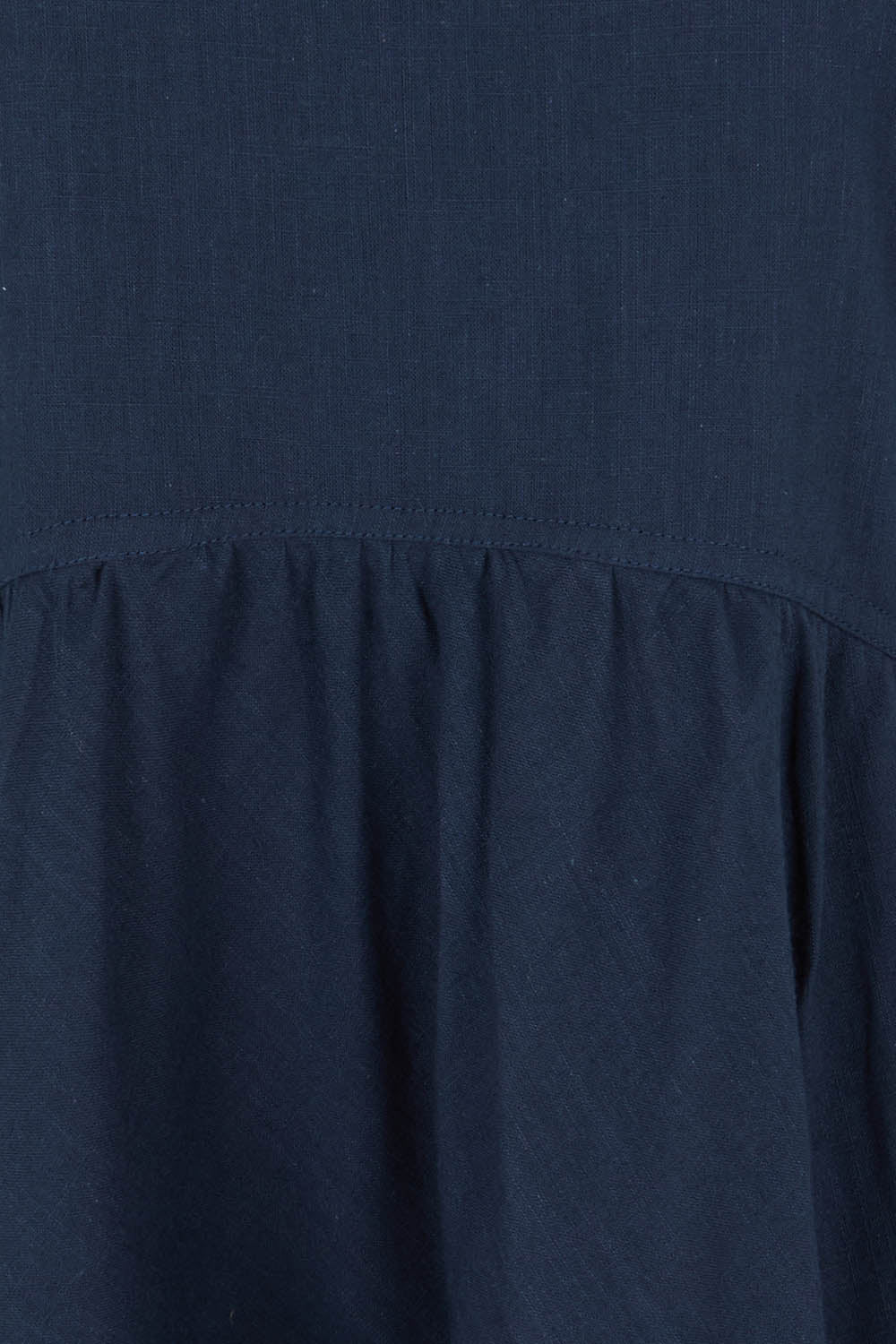 Product shot of the Guru Cotton Dress in colour Navy (Blue), detail