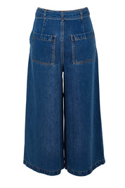 Product shot of the Aspen Pant in colour Brando (Blue), from the back
